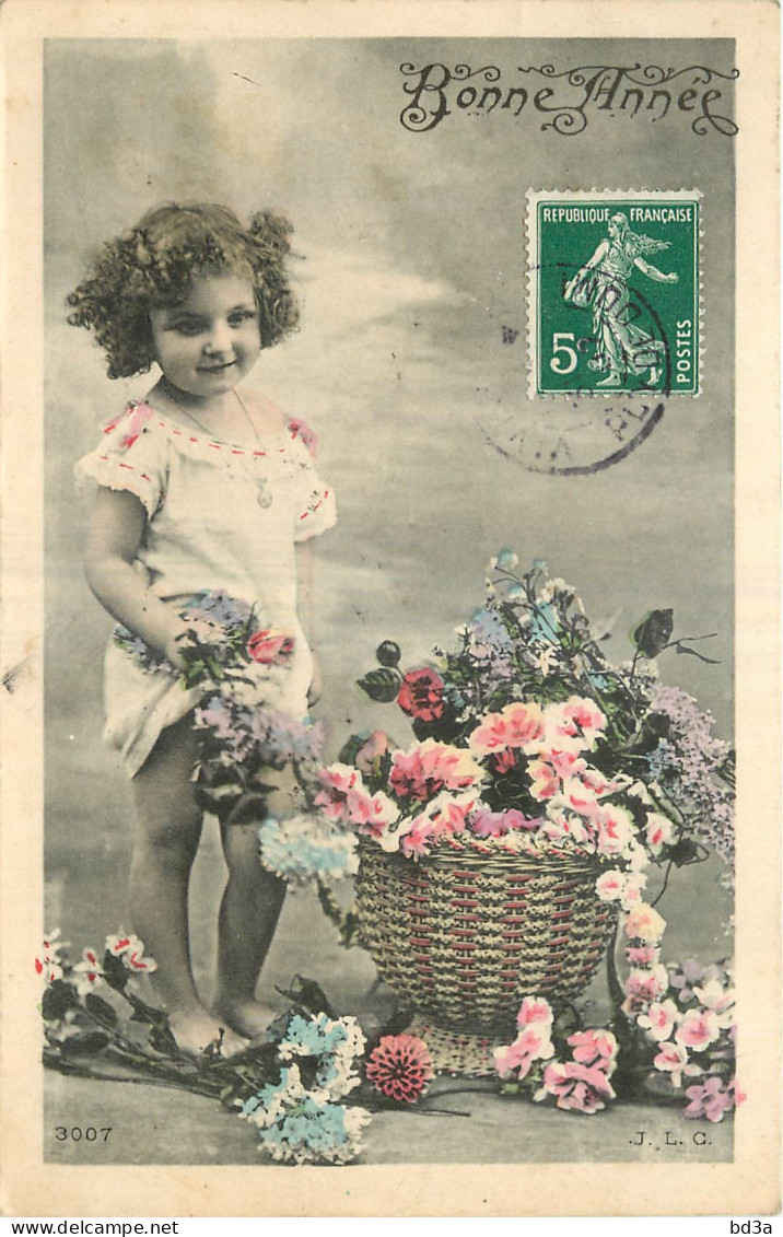 FILLETTE - LITTLE GIRL - MÄDCHEN - JOLI PORTRAIT - PANIER DE FLEURS - BONNE ANNEE - J.L.C. - Altri & Non Classificati