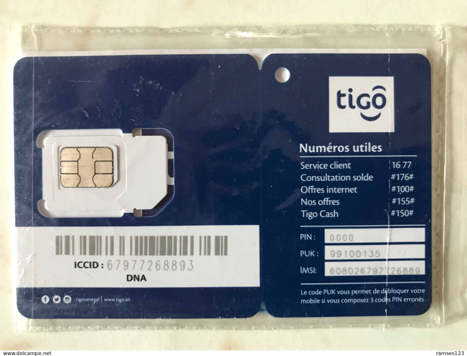 SIM GSM TIGO SENEGAL  MINT IN SEALED - Sénégal