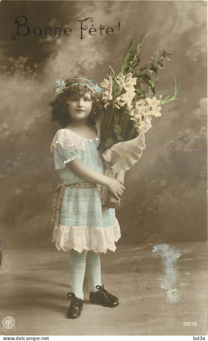 FANTAISIE - FILLETTE - LITTLE GIRL - MÄDCHEN - BOUQUET DE GLAÏEUL - BONNE FETE - NPG - Altri & Non Classificati