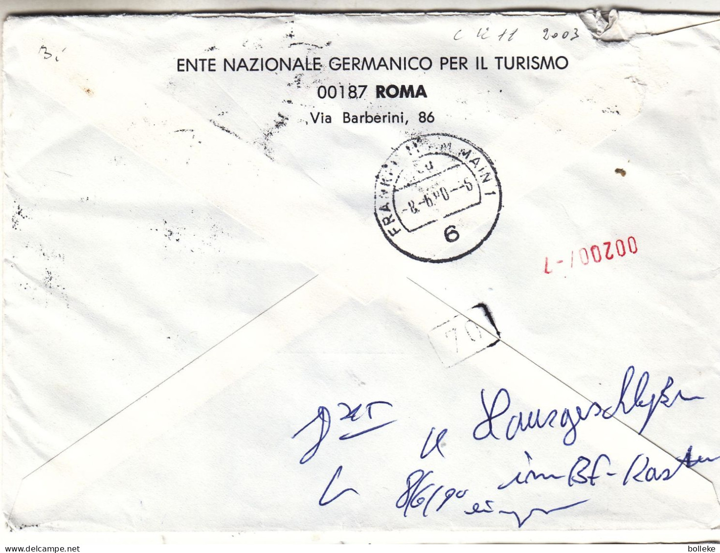 Vatican - Lettre Exprès De 1980 - Oblit Citta Del Vaticano - Exp Vers Frankfurt Am Main - Valeur 12 € En .....2003 - - Storia Postale