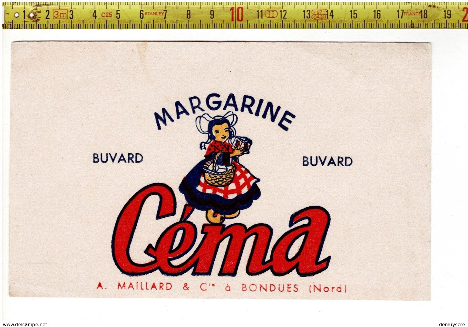 SOLDE 2015 - BUVARD - MARGARINE CEMA - A. MAILLARD BONDUES - Leche