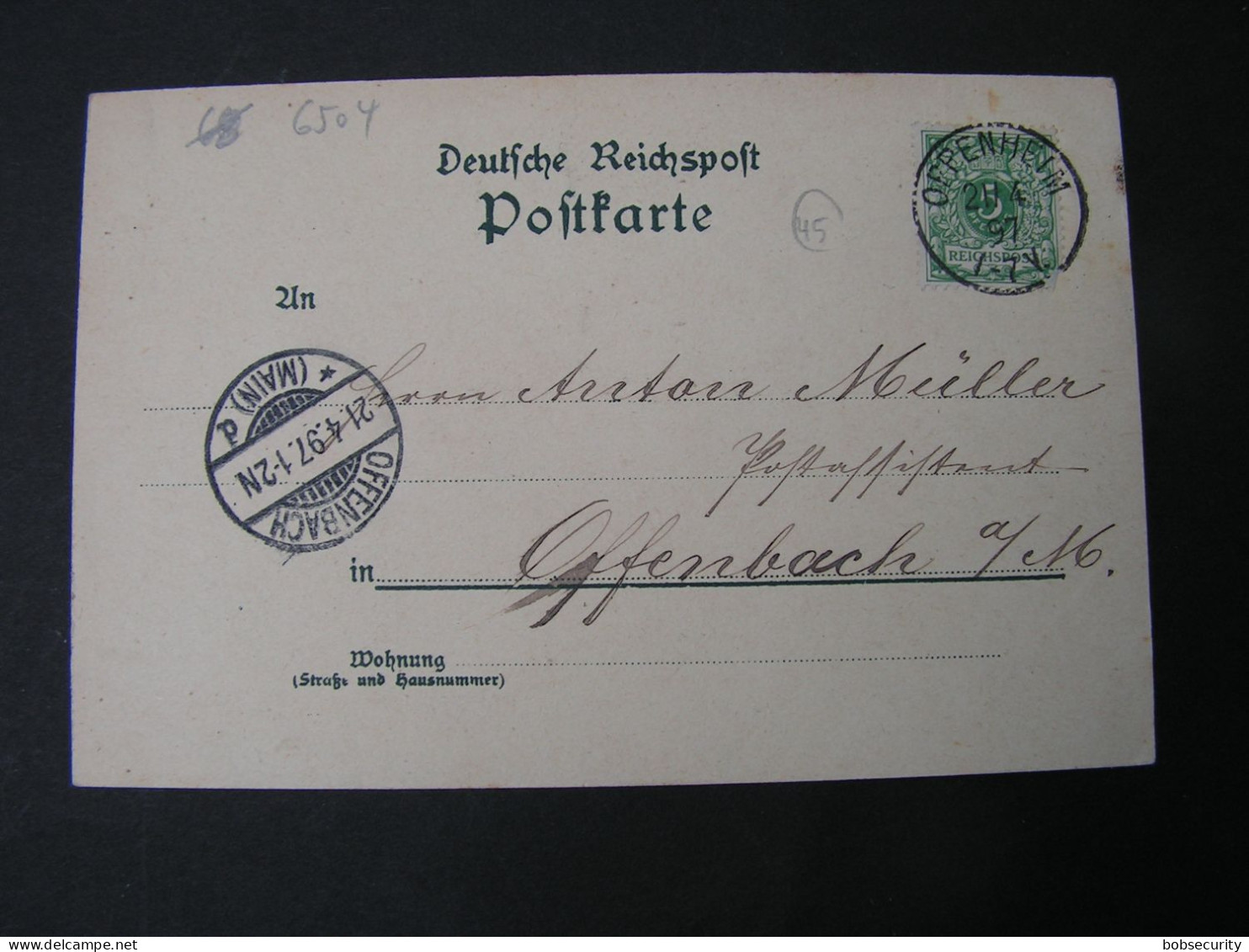 Oppenheim , Alte Kartenach Offenbach 1897 - Saluti Da.../ Gruss Aus...