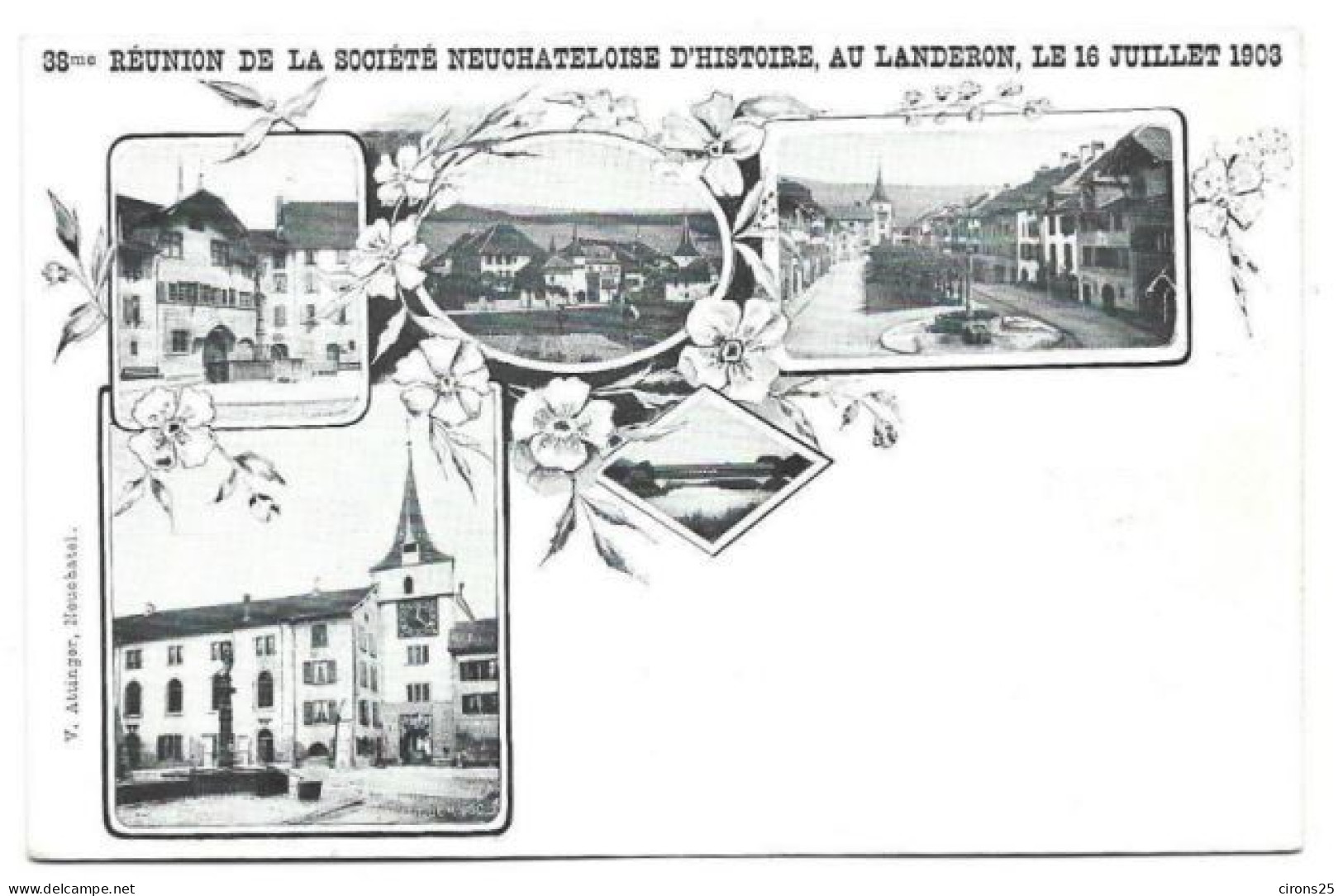 SUISSE NE NEUCHATEL Société D'Histoire Au Landeron 1903 - Le Landeron