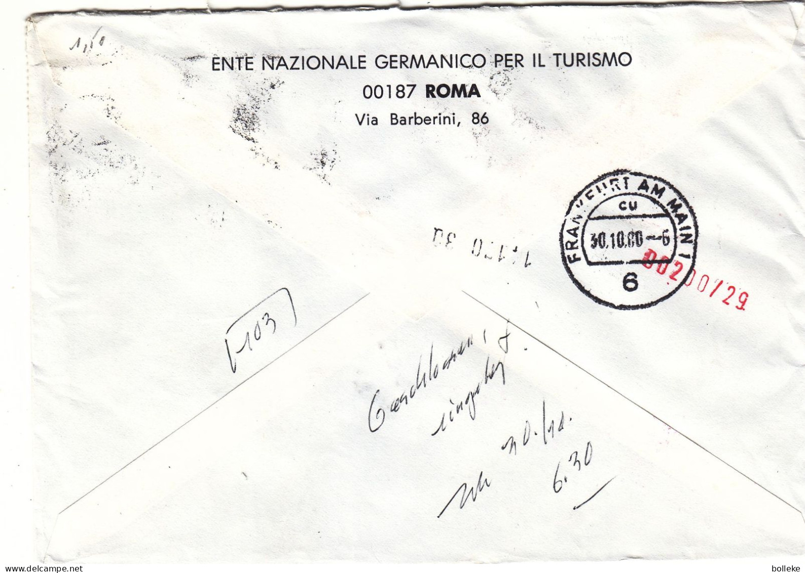 Vatican - Lettre Exprès De 1980 - Oblit Citta Del Vaticano - Exp Vers Frankfurt Am Main - Pape - - Storia Postale