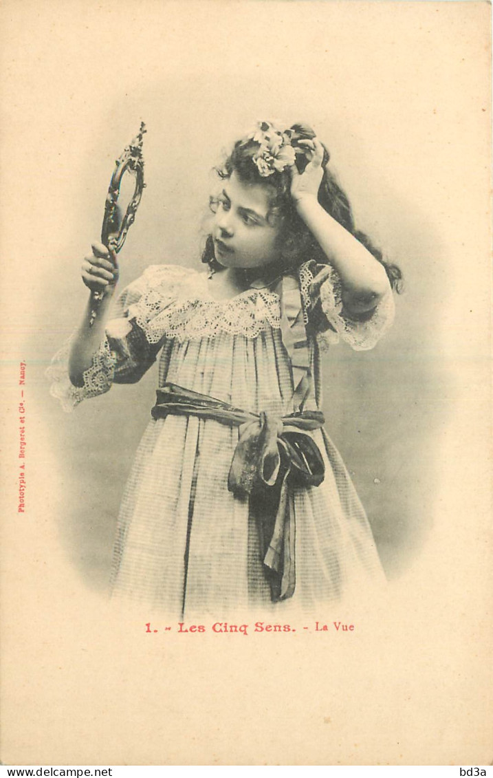 5 CPA - BERGERET - LES CINQ SENS  - FILLETTE - LITTLE GIRL - MAEDCHEN - Bergeret