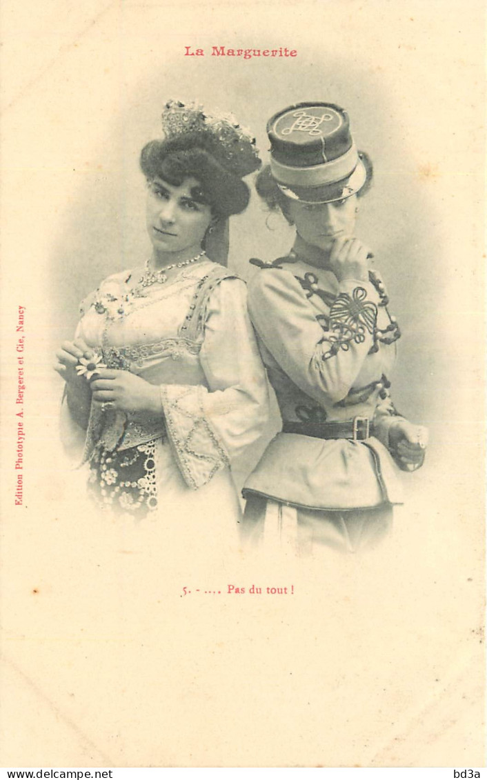 5 CPA COUPLE DE FEMMES  LADY  FRAU - LA MARGUERITE - BERGERET - Vrouwen