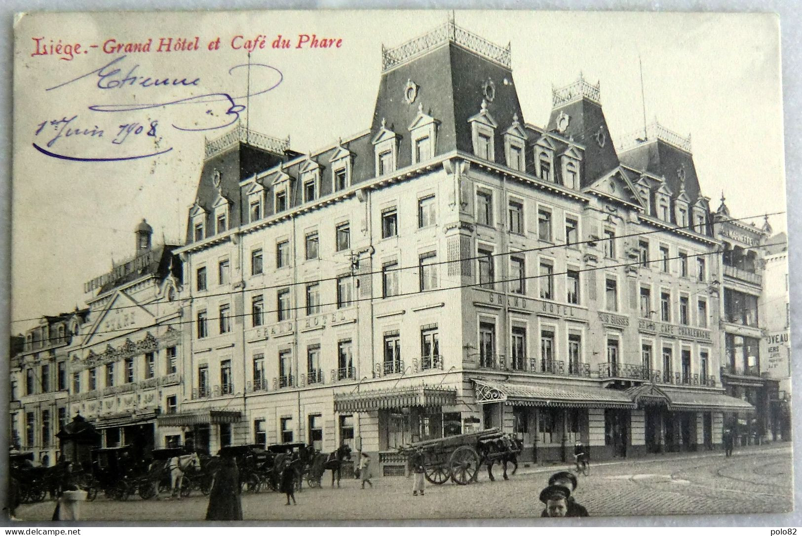 Alte Ansichtskarte / Postkarte - Belgien , Liège  Grand Hôtel Et Café Du Phare 1908 - Luik