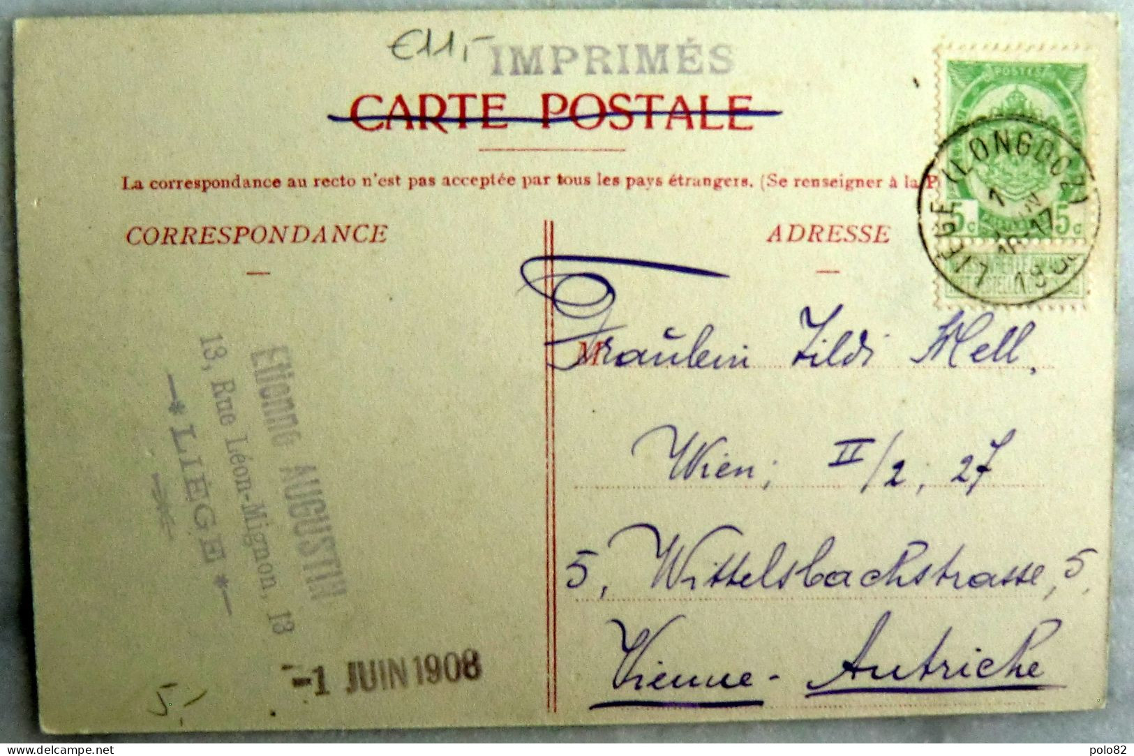 Alte Ansichtskarte / Postkarte - Belgien , Liège  Grand Hôtel Et Café Du Phare 1908 - Liege