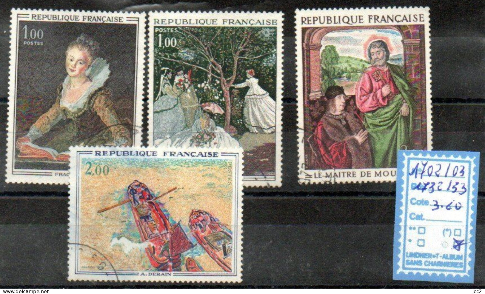 FRANCE OBLITERE - N° 1702/03+1732/33 - Used Stamps