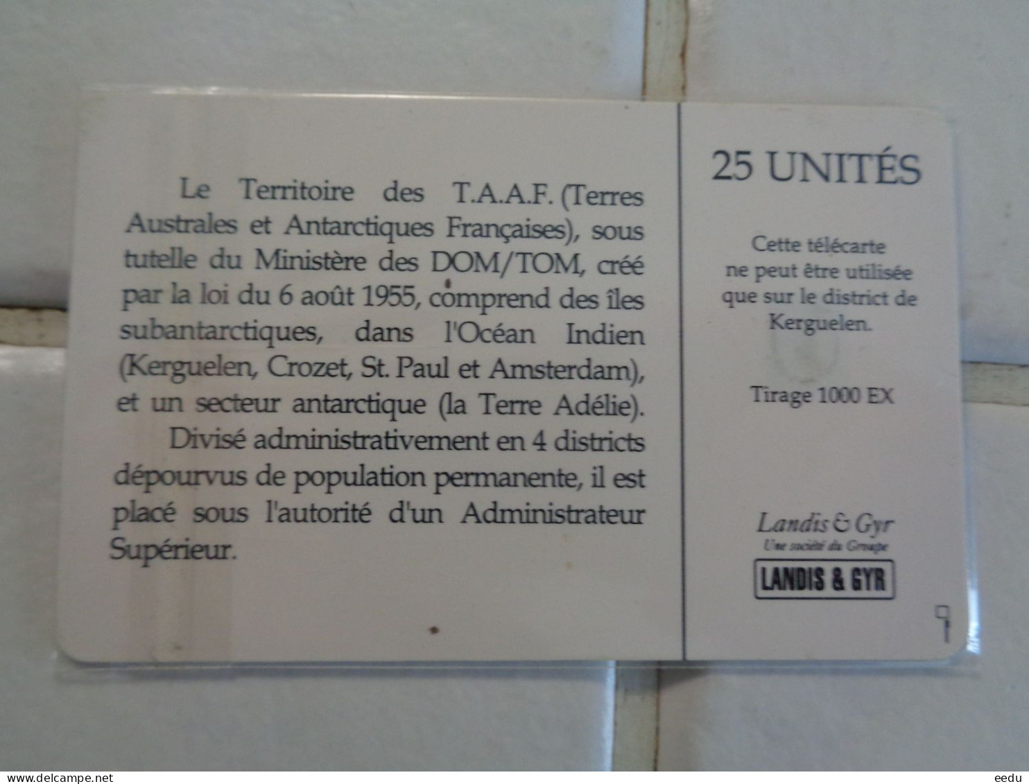 TAAF Phonecard - TAAF - Franse Zuidpoolgewesten