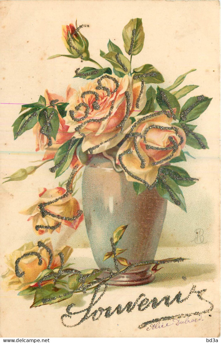  CPA FLEURS DANS UN VASE - BELLE ILLUSTRATION - Fleurs