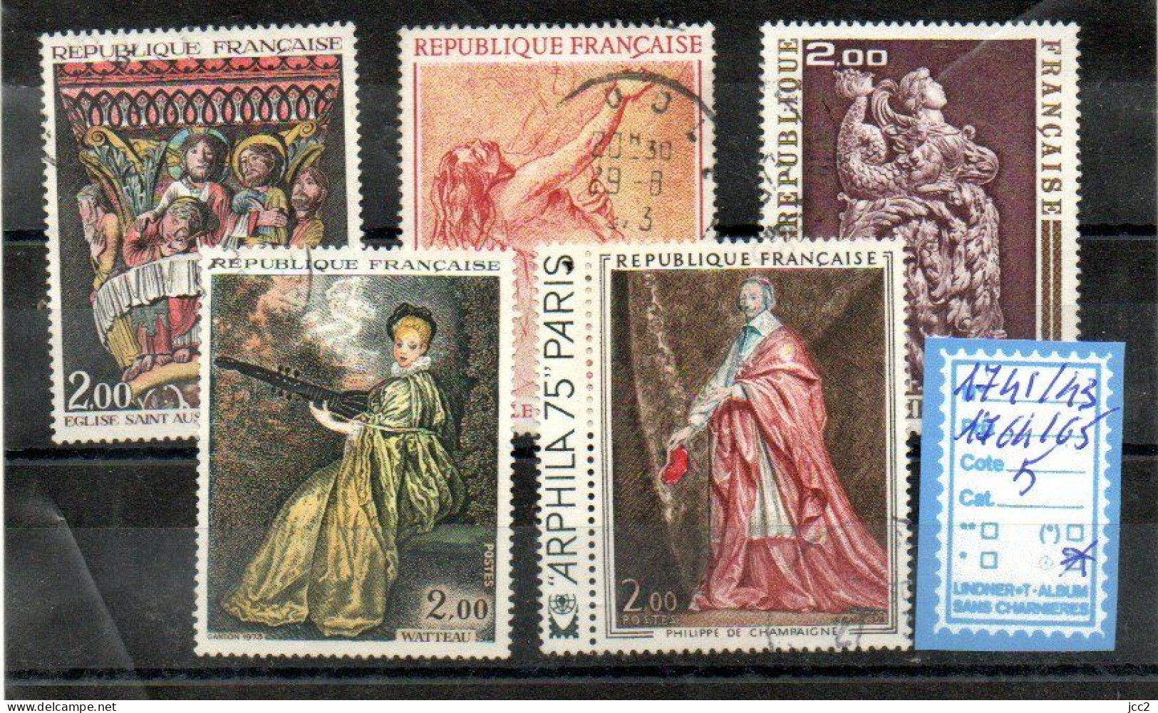 FRANCE OBLITERE - N° 1741/43+1764/65 - Used Stamps