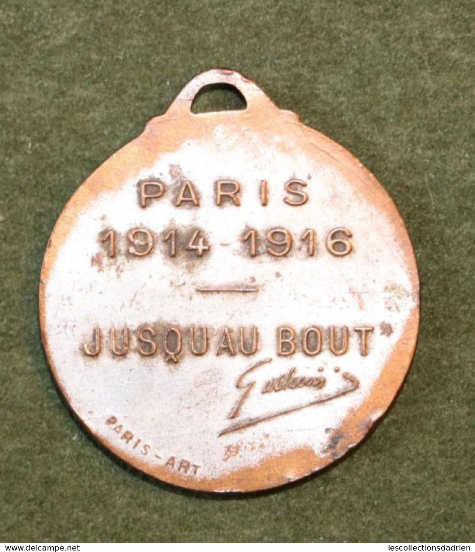 Médaille Française  Paris 1914-1916 Général Gallieni - Guerre 14-18 - French Medal WWI Médaillette Journée  Maillard - Francia