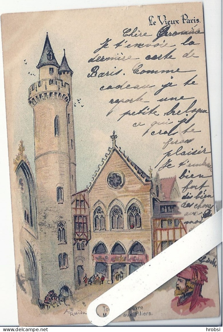 Illustrateur Alsace, Robida, Vieux Paris  Maison Aux Piliers,  Expo 1900 - Robida