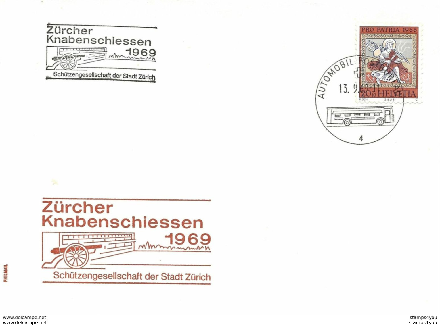 256 - 28 - Enveloppe Avec Oblit Spéciale "Zürcher Kanbenschiessen 1969" - Marcophilie