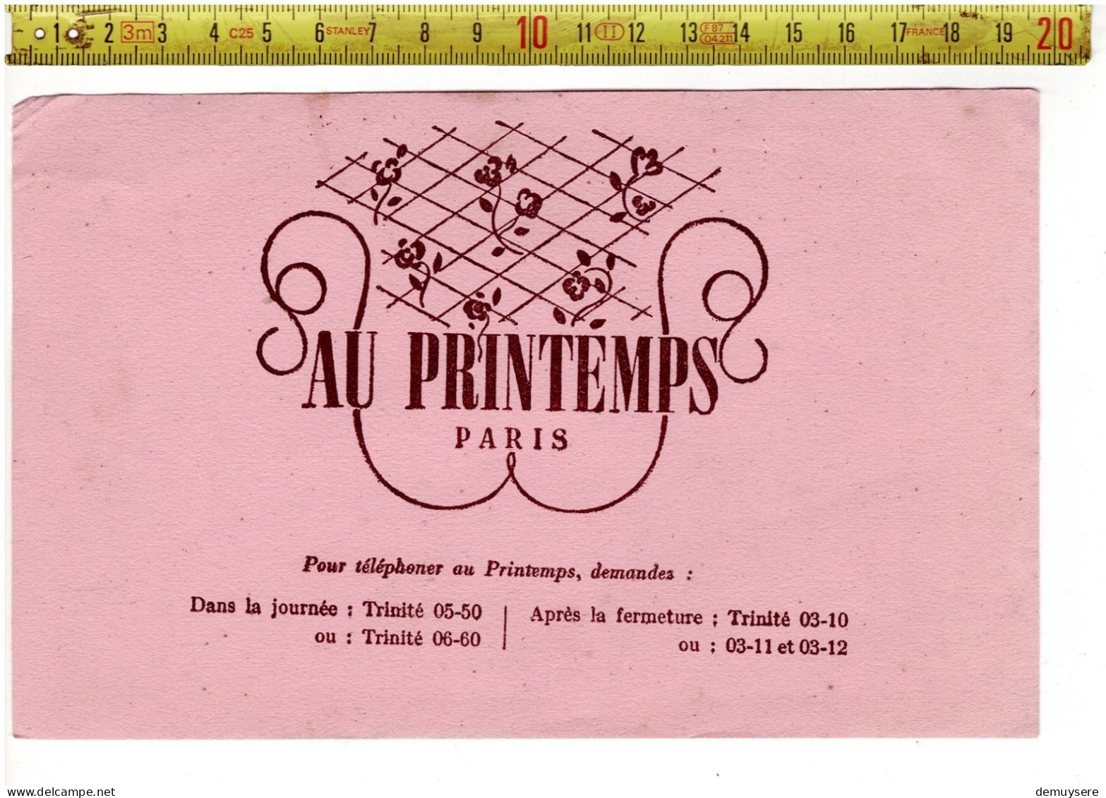 SOLDE 2015 - ( BUVARD ? ) AU PRINTEMPS PARIS - Reclame