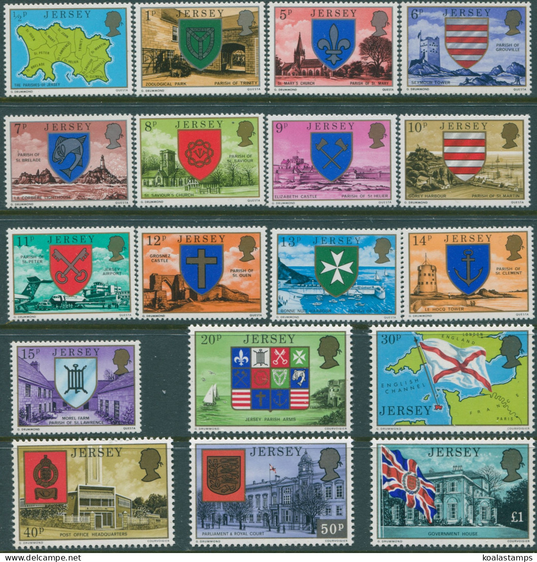 Jersey 1976 SG137-154 Island Scenes And Parish Arms MNH - Jersey