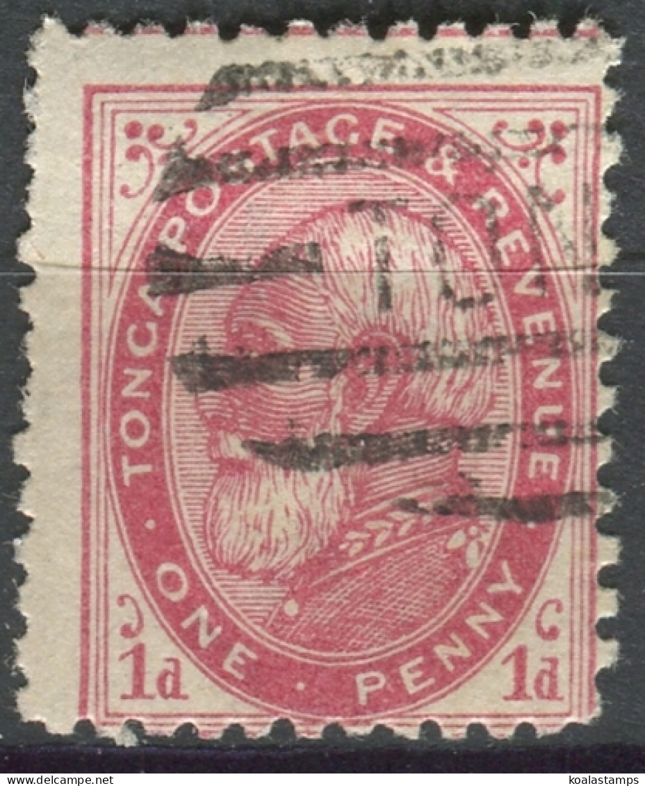 Tonga 1886 SG1b 1d King George I #11 FU - Tonga (1970-...)