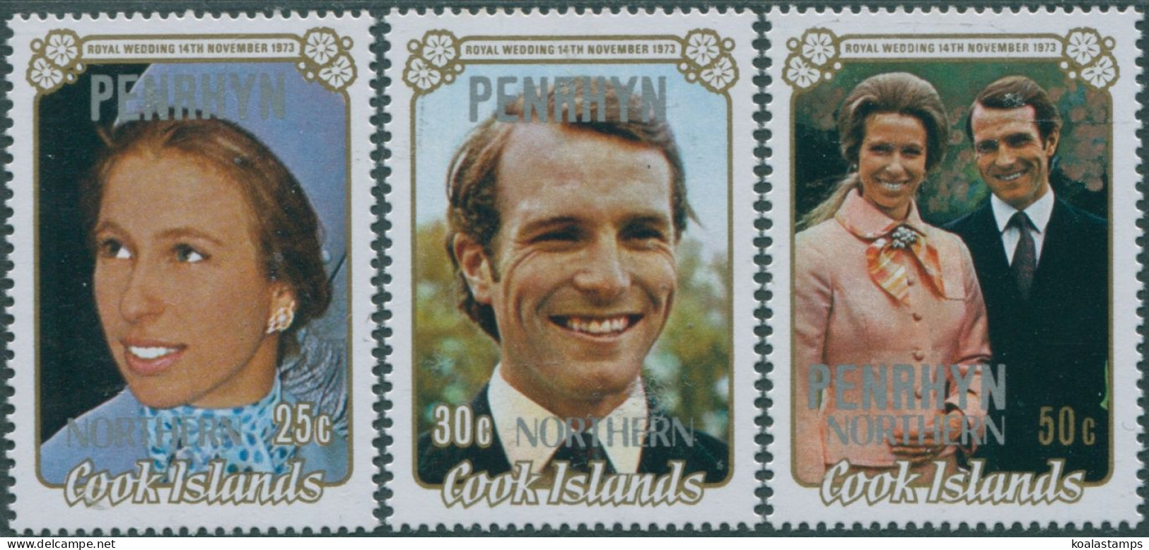 Cook Islands Penrhyn 1973 SG53-55 Royal Wedding Set MNH - Penrhyn