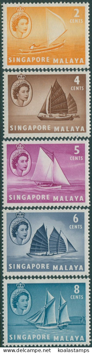 Singapore 1955 SG39-43 Sailing Craft (5) MLH - Singapur (1959-...)