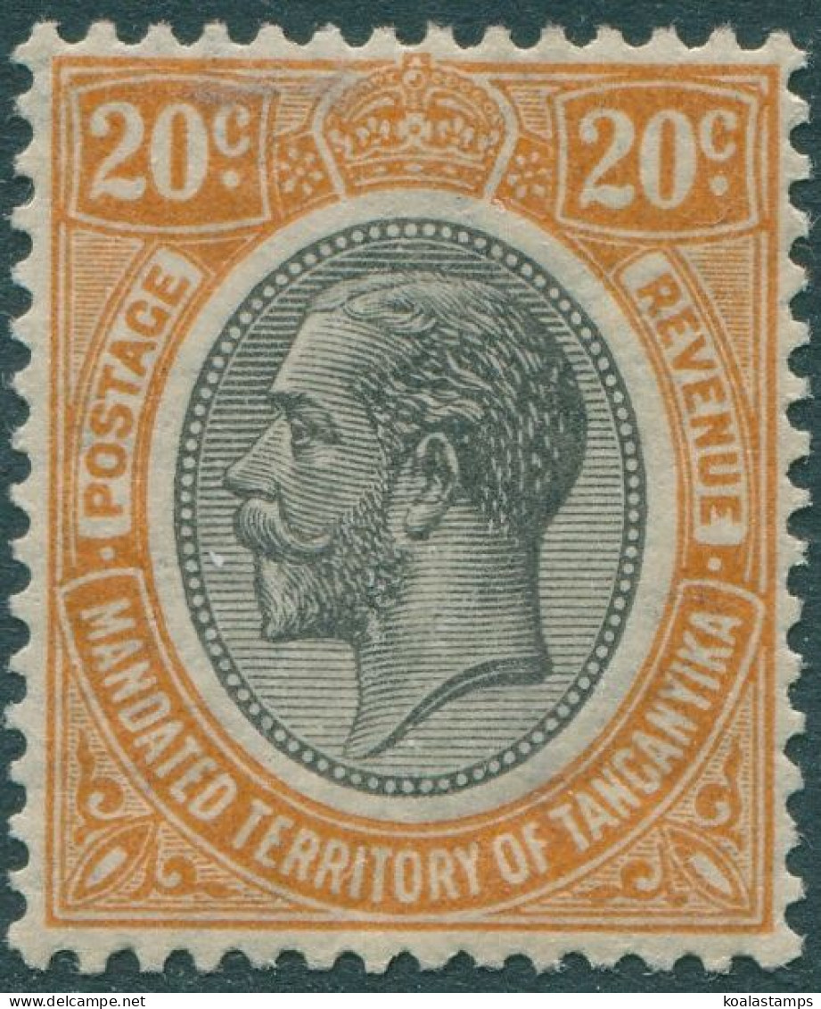 Tanganyika 1927 SG96 20c Black And Orange KGV MLH - Tansania (1964-...)