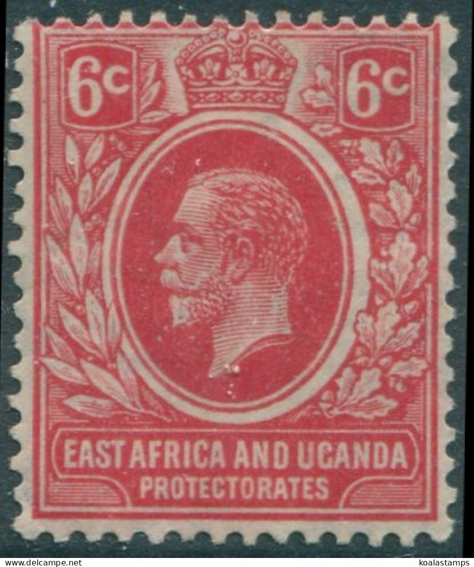 Kenya Uganda And Tanganyika 1912 SG46a 6c Scarlet KGV MLH (amd) - Kenya, Uganda & Tanganyika
