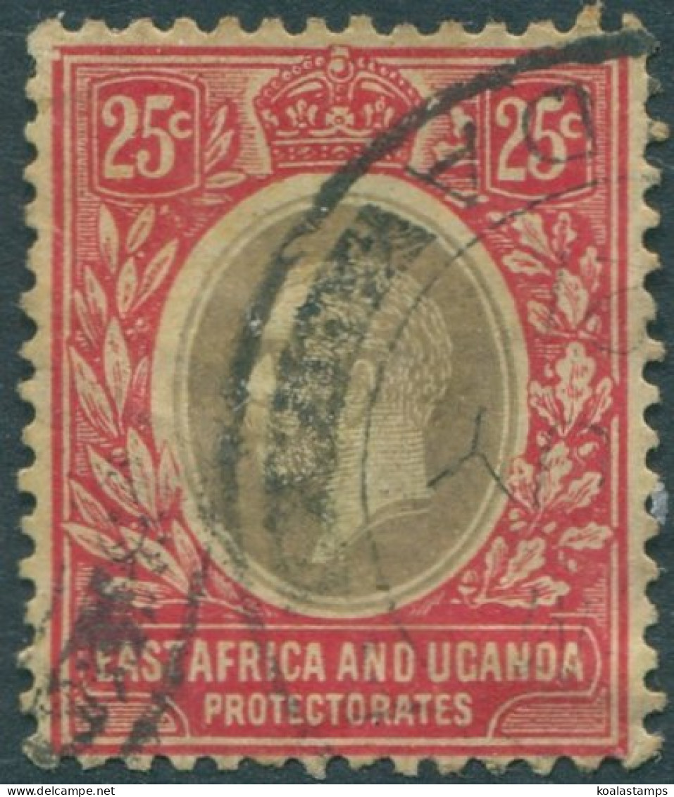 Kenya Uganda And Tanganyika 1912 SG50a 25c Black And Red/yellow KGV On White Bac - Kenya, Uganda & Tanganyika