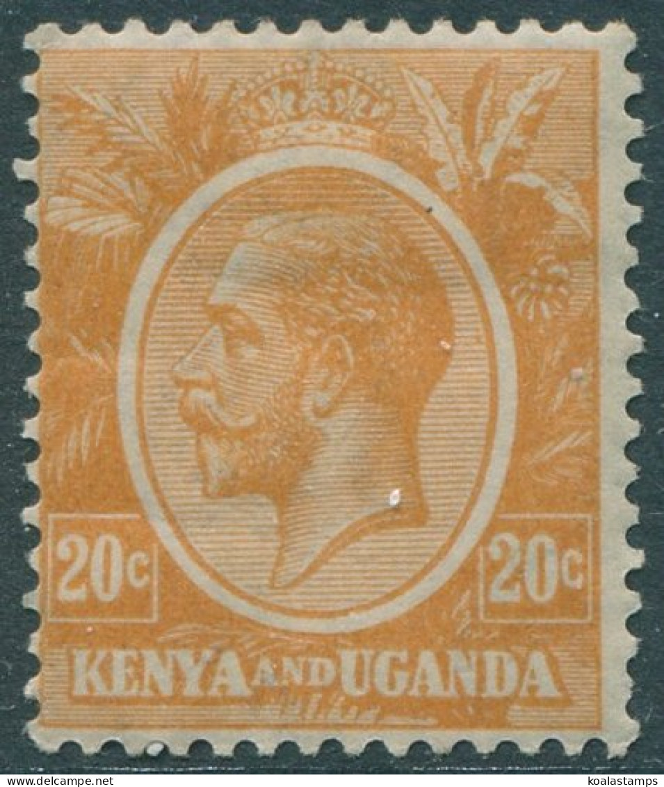 Kenya Uganda And Tanganyika 1922 SG83 20c Orange KGV MH (amd) - Kenya, Uganda & Tanganyika