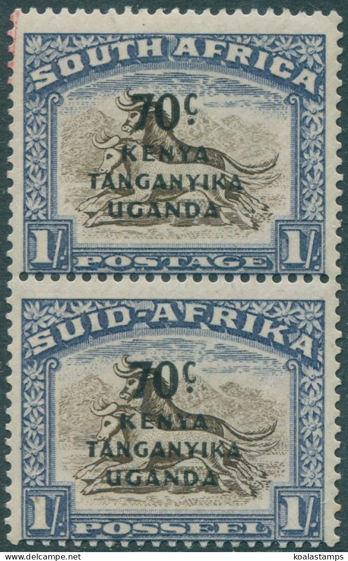 Kenya Uganda And Tanganyika 1941 SG154 70c Ovpt On 1s Brown And Blue SA Pair MLH - Kenya, Uganda & Tanganyika