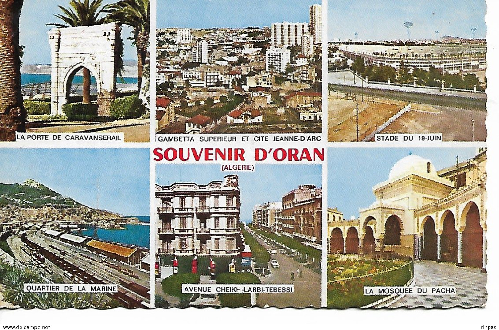 (Algerie) ORAN Souvenir Quartier Marine Gare  Mosqué Stade 19 Juin Stadium   1970 - Oran