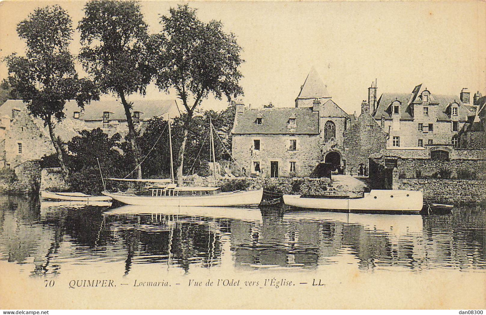 29 QUIMPER LOCMARIA VUE DE L'ODER VERS L'EGLISE - Quimper