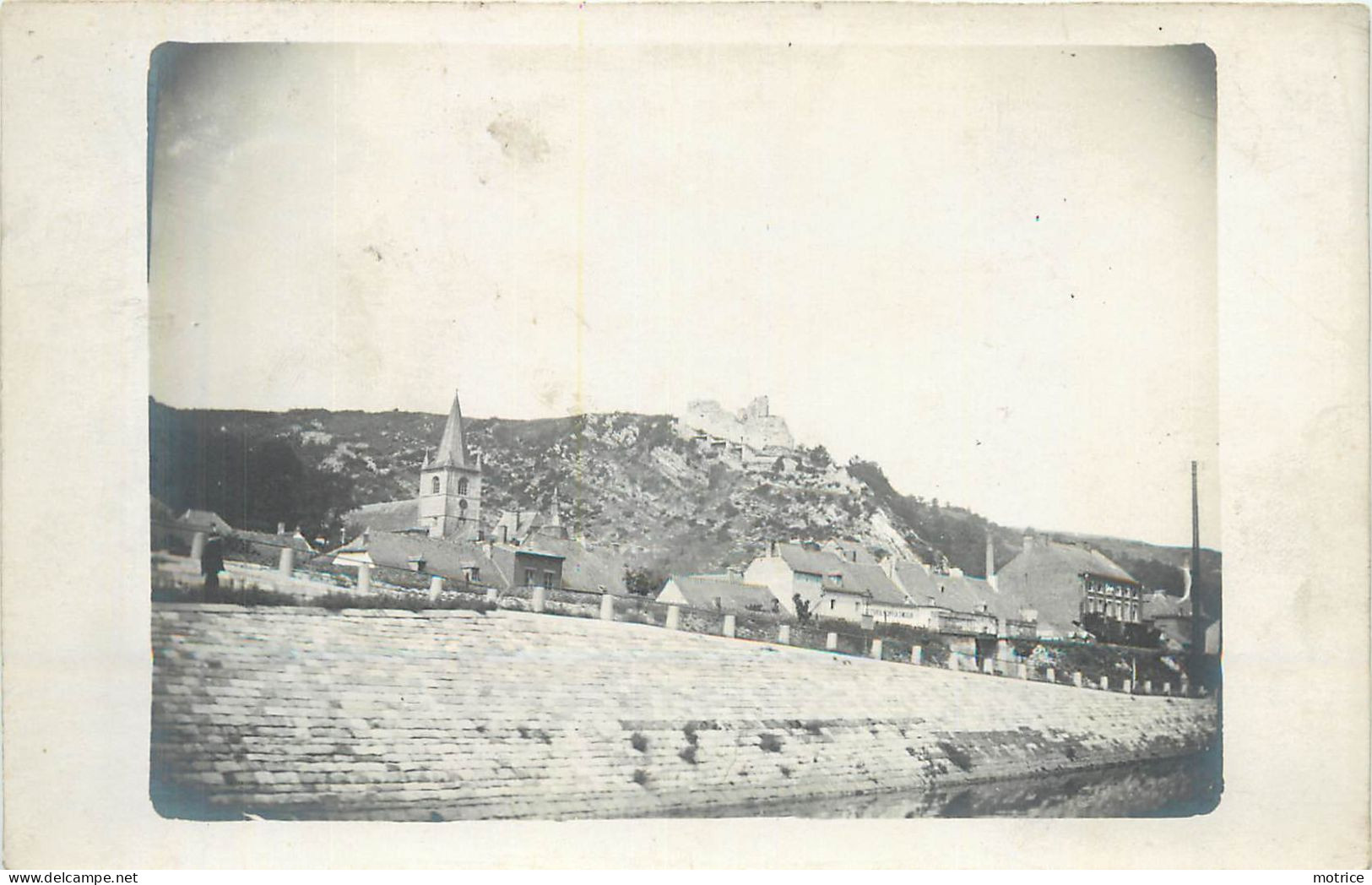 CARTE PHOTO - Vue à Localiser, église, Ruine Chateau. - To Identify