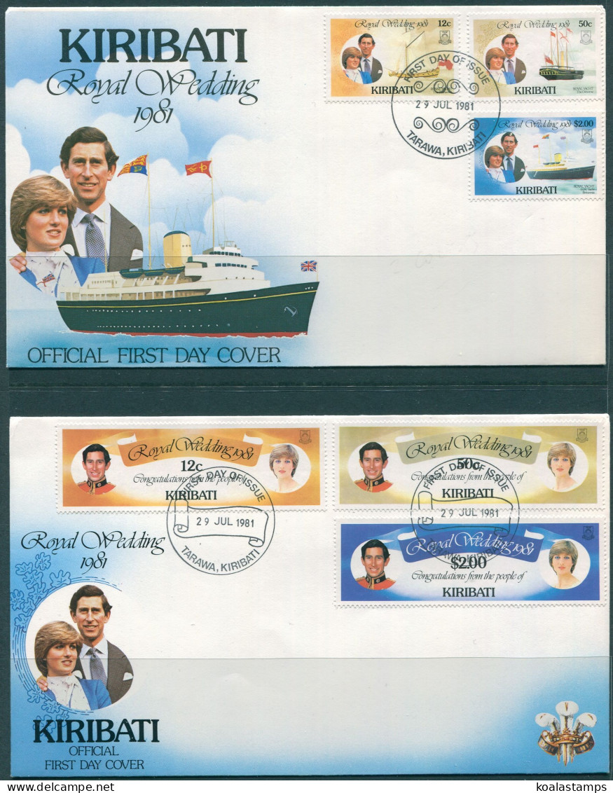 Kiribati 1981 SG149-154 Royal Wedding Set On Two FDC - Kiribati (1979-...)