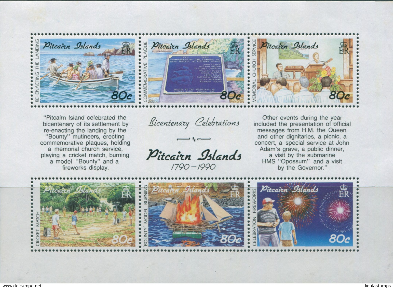 Pitcairn Islands 1991 SG389a Settlement Sheetlet MNH - Pitcairn Islands