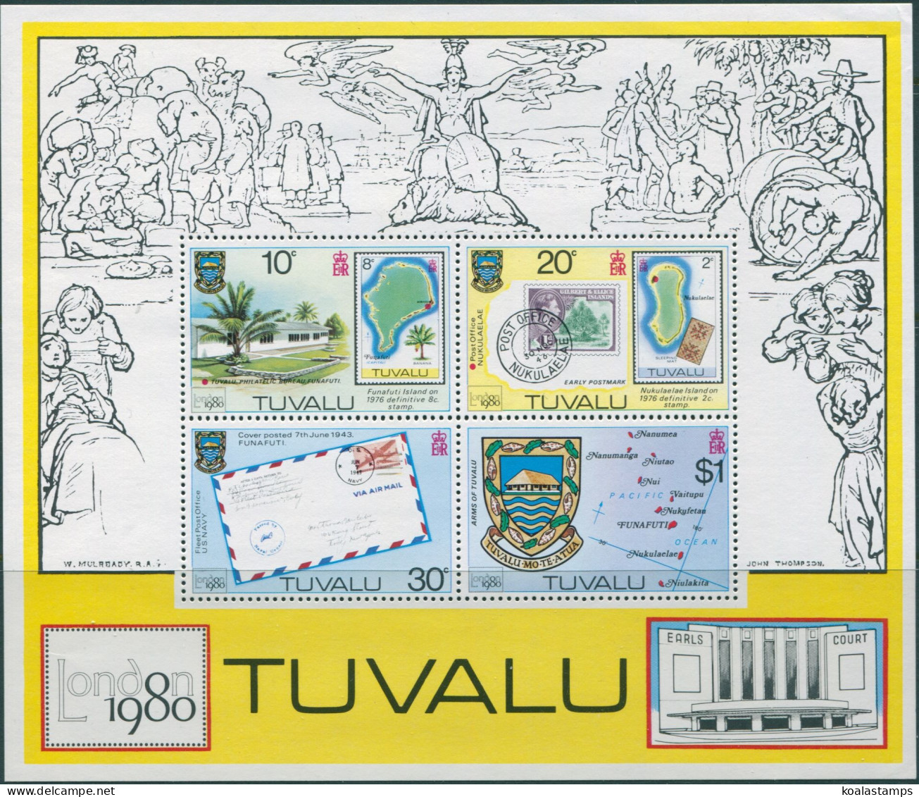 Tuvalu 1980 SG147 London Stamp Exhibition MS MNH - Tuvalu