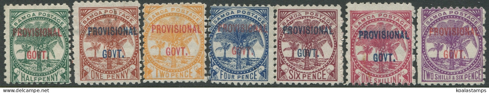 Samoa 1899 SG90-97 Palm Trees PROVISIONAL GOVT. Ovpt (7) MNG - Samoa