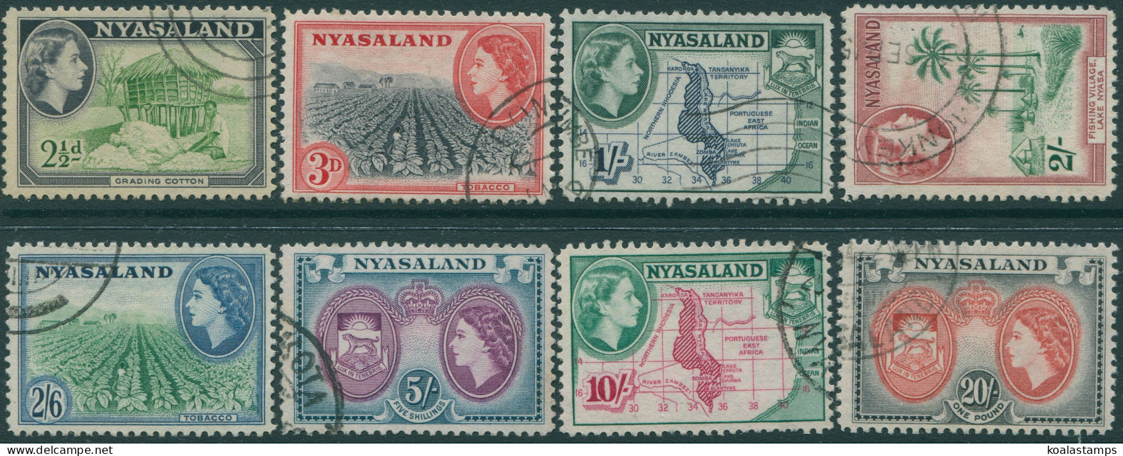 Nyasaland 1953 SG177-187 Maps Arms Industry (8) FU - Malawi (1964-...)