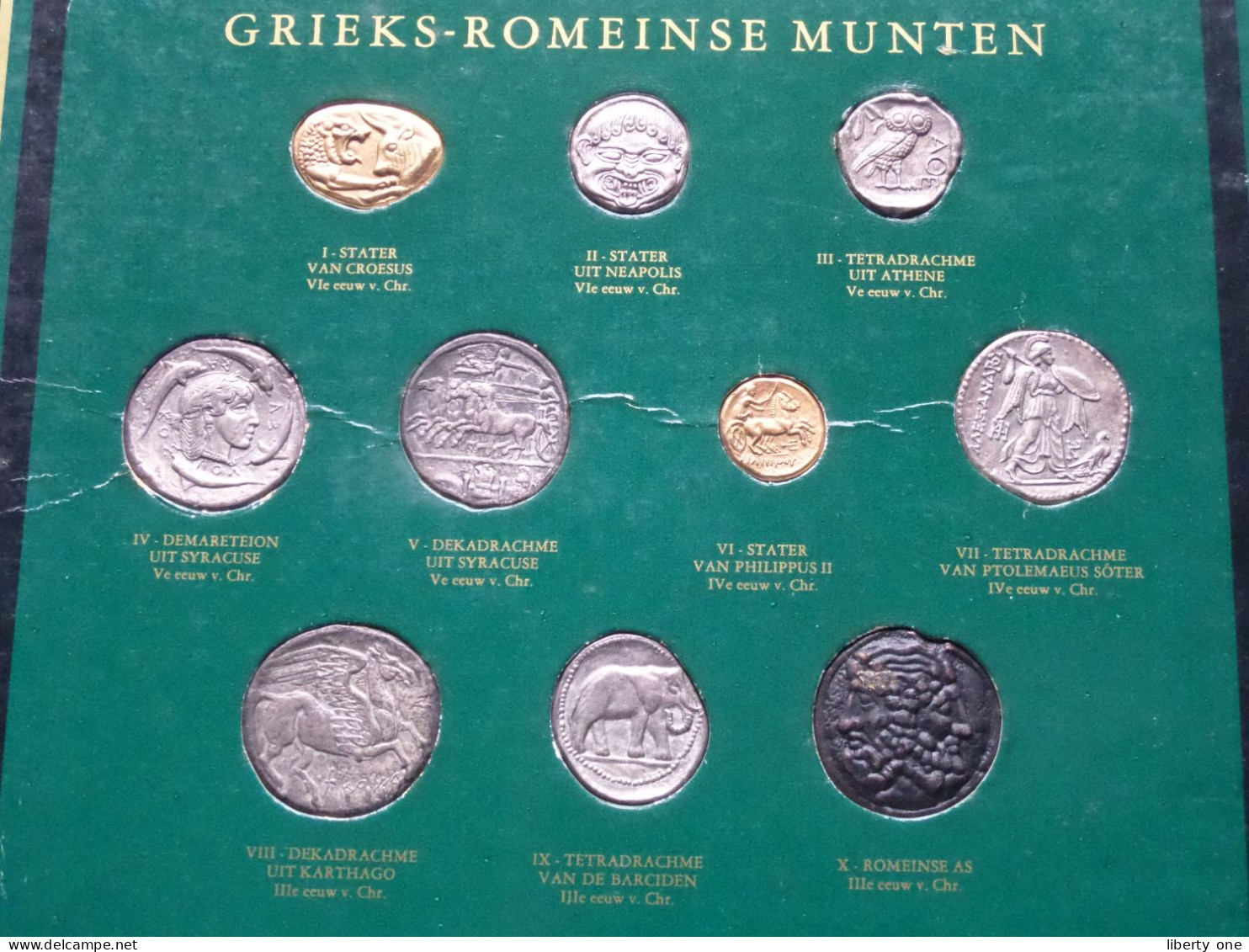 ( Copy Coins ) >>> BP Collectie Van ANTIEKE GRIEKS-ROMEINSE MUNTEN ( Dit Zijn COPY Munten ) COPY ( Original Pack )! - Otros & Sin Clasificación