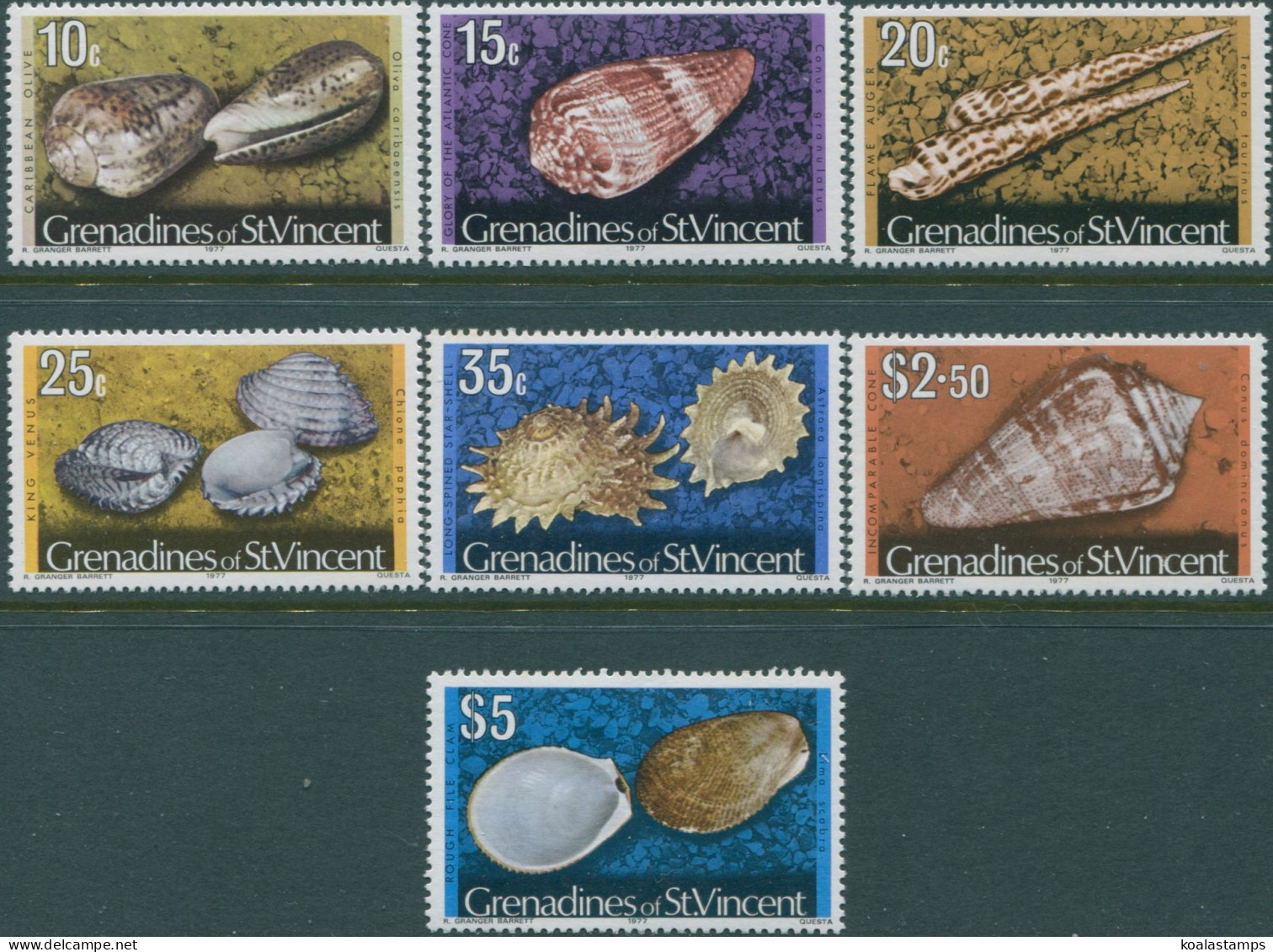 Grenadines Of St Vincent 1977 SG42A-52A Shells 1977 Imprints MNH - St.Vincent & Grenadines