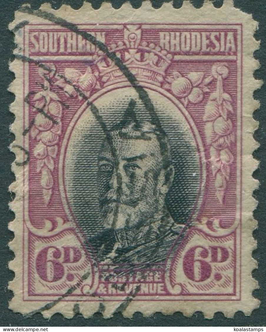 Southern Rhodesia 1931 SG20a 6d Black And Magenta KGV P11½ FU - Zimbabwe (1980-...)