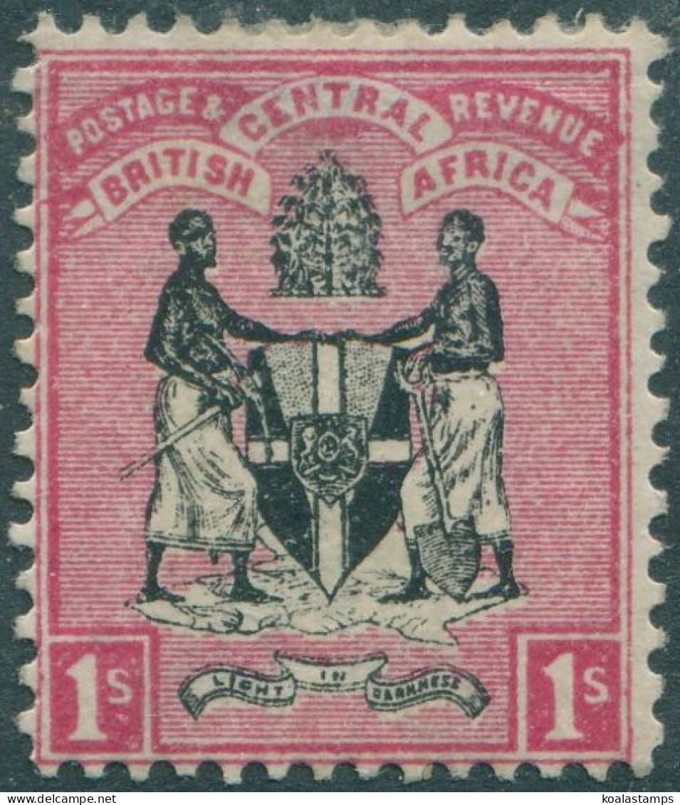 Nyasaland 1895 SG36 1/- Black And Red Arms MH - Malawi (1964-...)