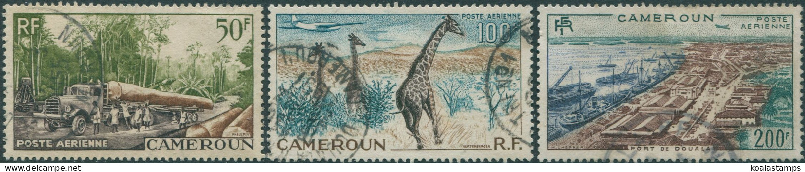 Cameroun 1953 SG260-262 Logs Giraffe Port (3) FU - Cameroon (1960-...)