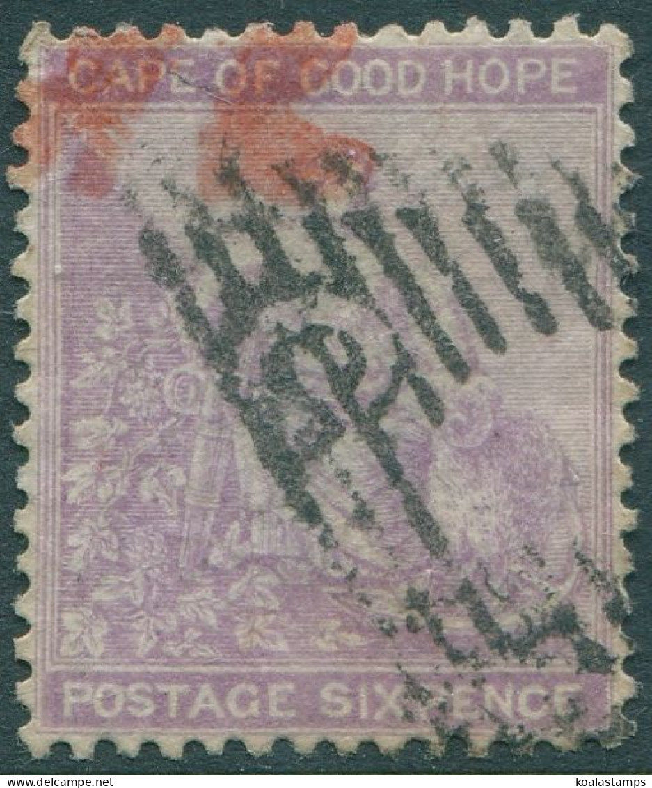Cape Of Good Hope 1864 SG25 6d Pale Lilac Hope Seated With Ram With Outer Frame - Cap De Bonne Espérance (1853-1904)