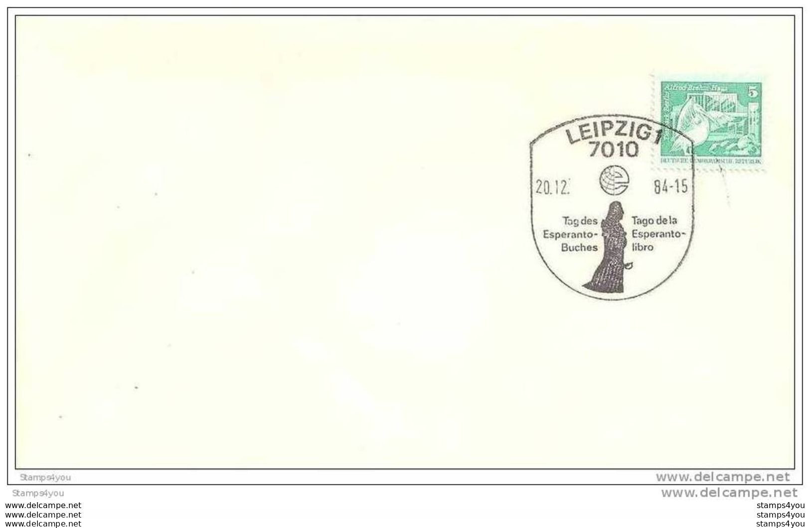 234 - 28 - Enveloppe De DDR Avec Oblit Spécaile "Tag Des Esperanto-Buches" 1984 - Esperanto
