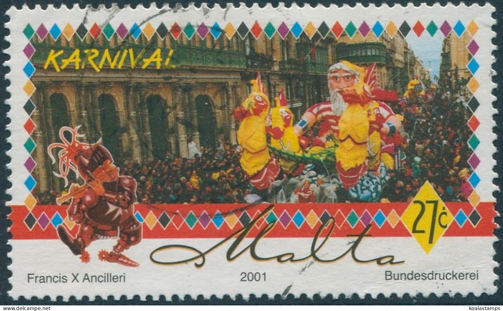 Malta 2001 SG1199 27c Carnival Procession FU - Malte
