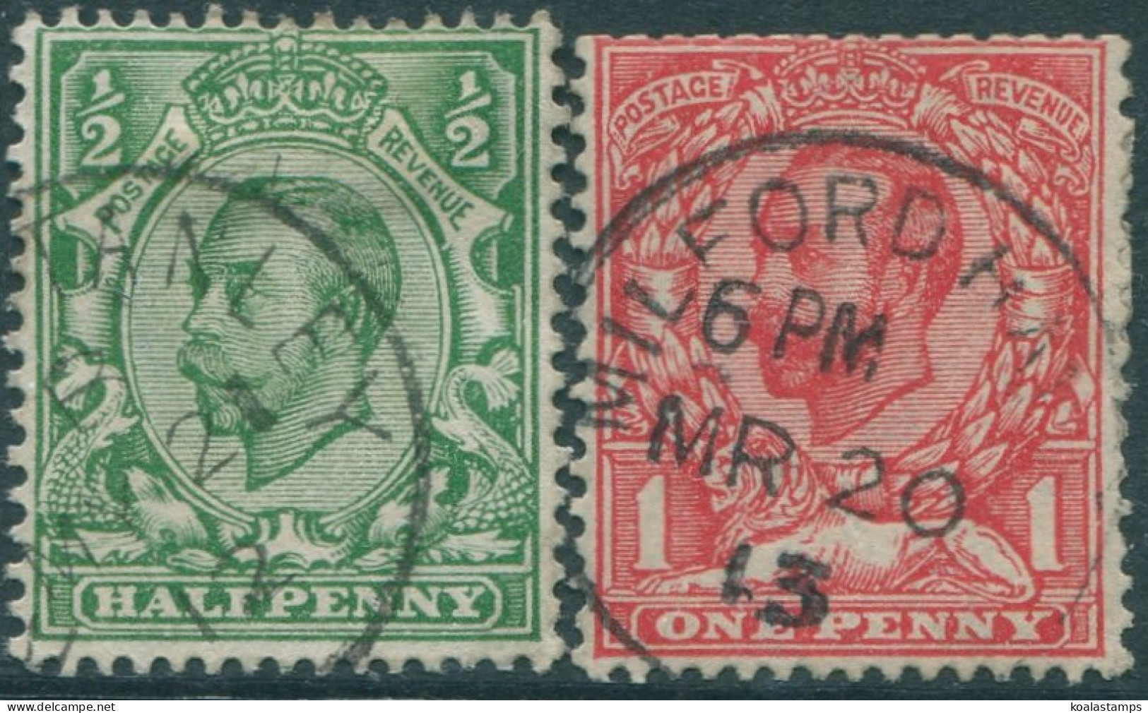 Great Britain 1912 SG340-341 KGV Set Of 2 #2 FU (amd) - Non Classificati