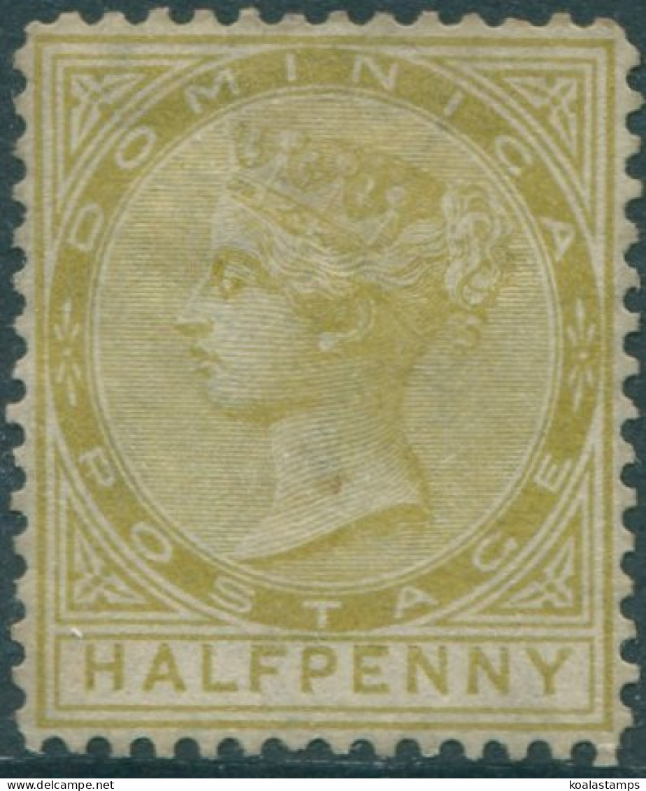 Dominica 1877 SG4 ½d Olive-yellow QV Crown CC Wmk MNG (amd) - Dominique (1978-...)