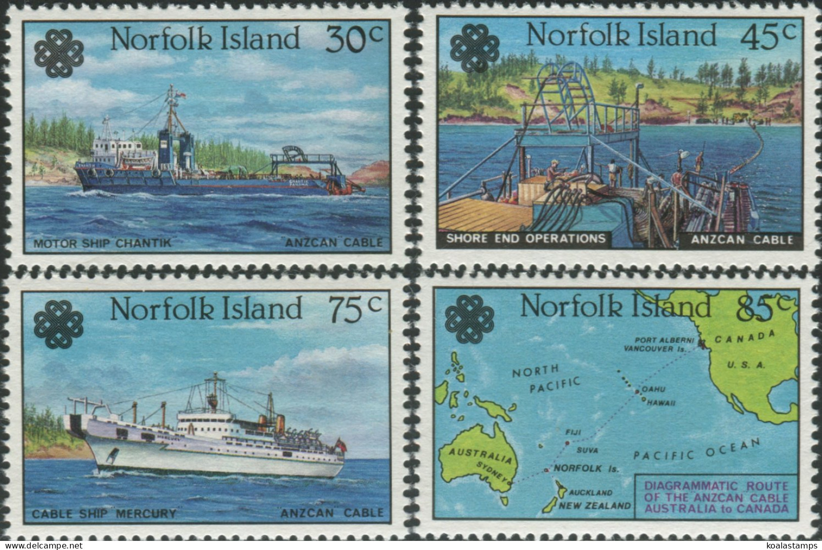 Norfolk Island 1983 SG314-317 ANZCAN Cable Set MNH - Isola Norfolk