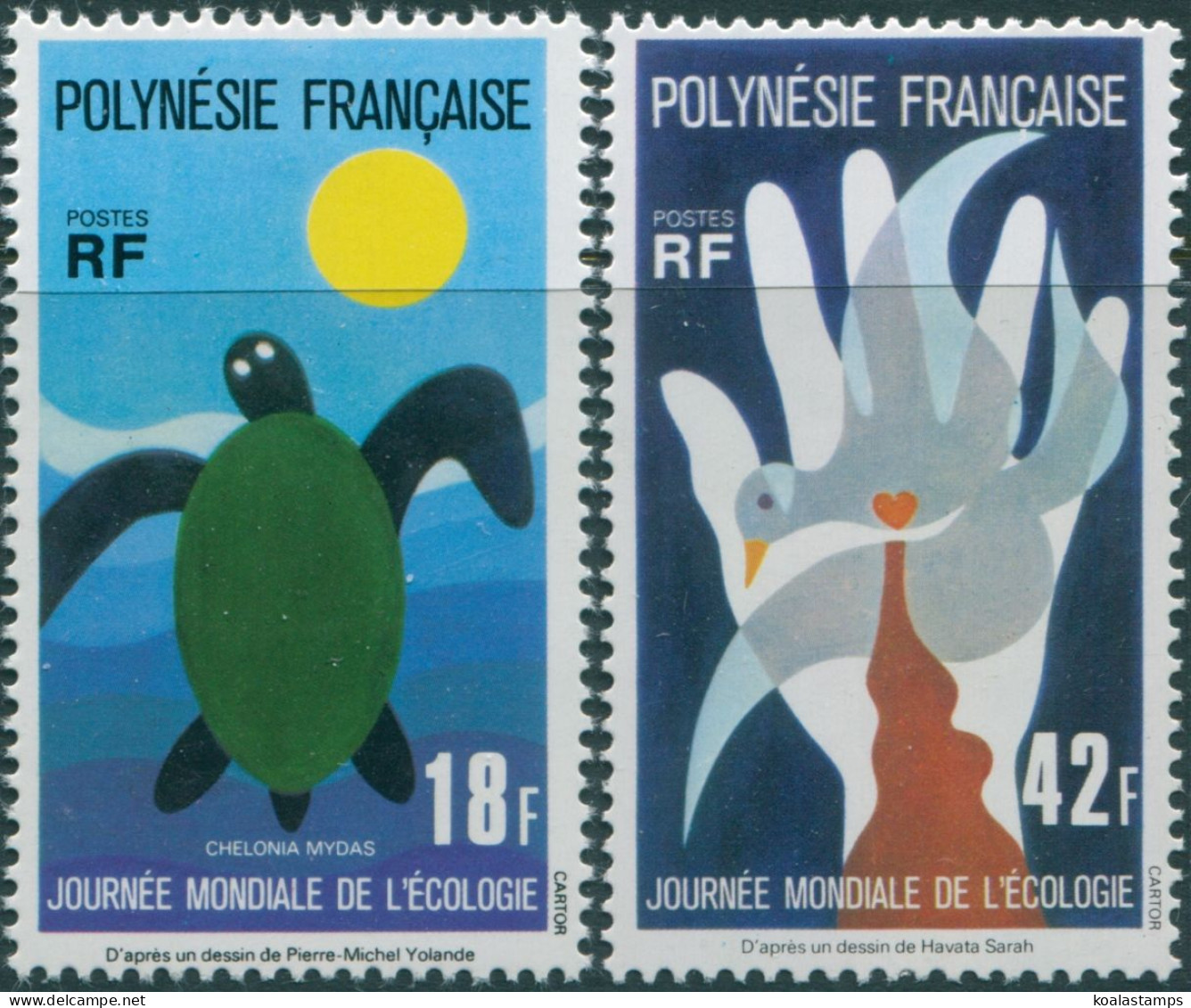 French Polynesia 1976 SG219-220 World Ecology Day Set MLH - Altri & Non Classificati