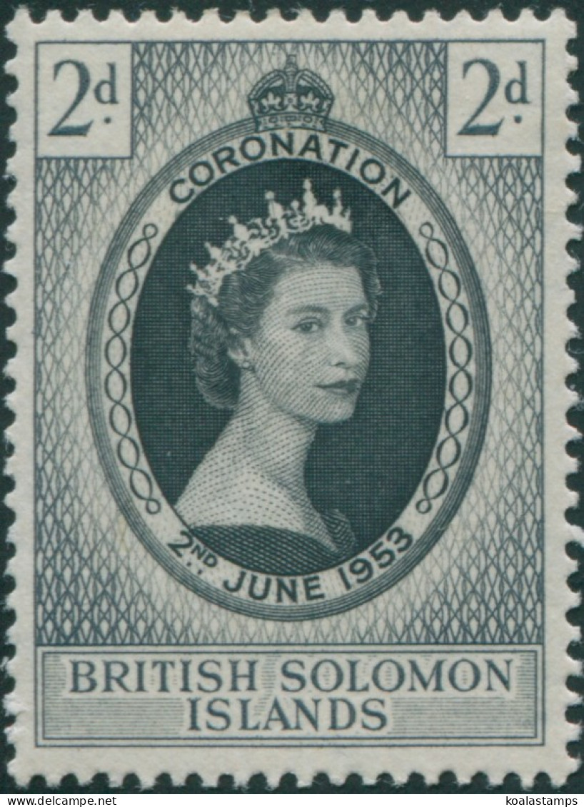 Solomon Islands 1953 SG81 2d Coronation MLH - Isole Salomone (1978-...)